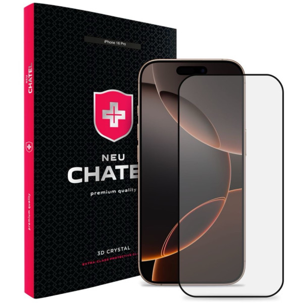 Фото - Захисне скло для смартфону NEU Chatel Corning Gorilla Glass with Mesh for iPhone 16 Pro Front Black (+NEU3D16PB)