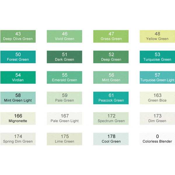 Фото - Набір маркерів Arrtx Alp ASM-02GN 24 кольори, зелені відтінки (LC302246)