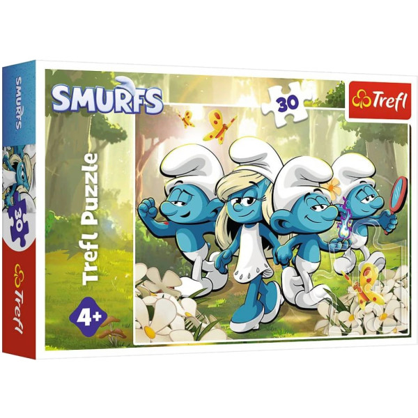 Фото - Пазли (3-4 роки) Trefl The Smurfs Пригоди смурфіків 30 ел. (5900511183177)