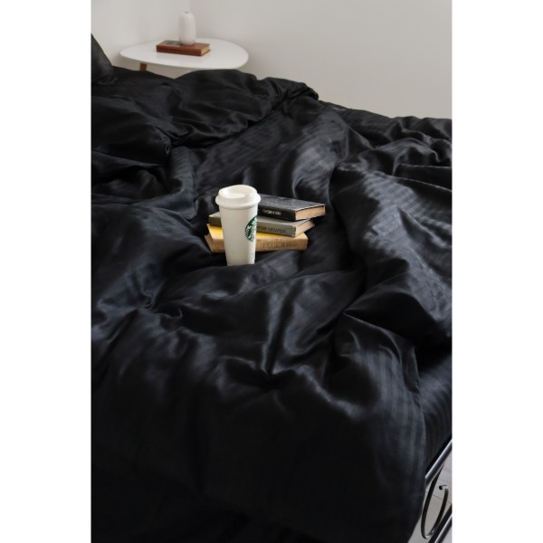 Фото - Комплект постельного белья Lelit Сатин Черный полуторный SS-3001 (1140)