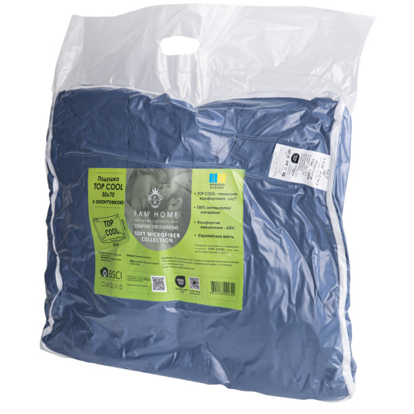 Фото - Подушка стандартна FAM' HOME TopCool® не стьобана, окантована 50х70 (МІС19TC)