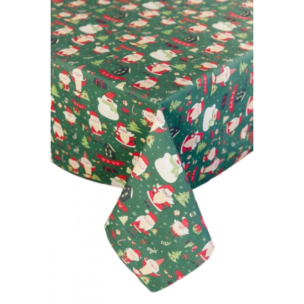 Фото - Скатертина прямокутна Прованс Санта на зеленому 140х180 см (035787)