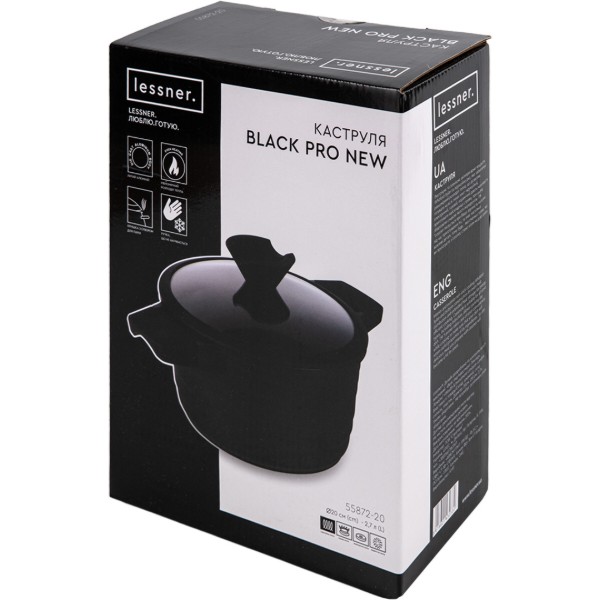 Фото - Каструля Lessner Black Pro New 20 см 2.7 л (55872-20)