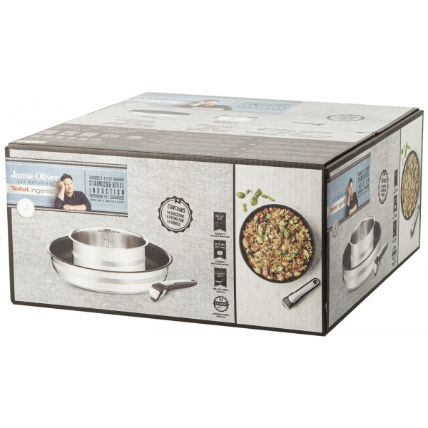 Фото - Набір посуду зі знімною ручкою Tefal L9569232 Ingenio Jamie Oliver 3 пр