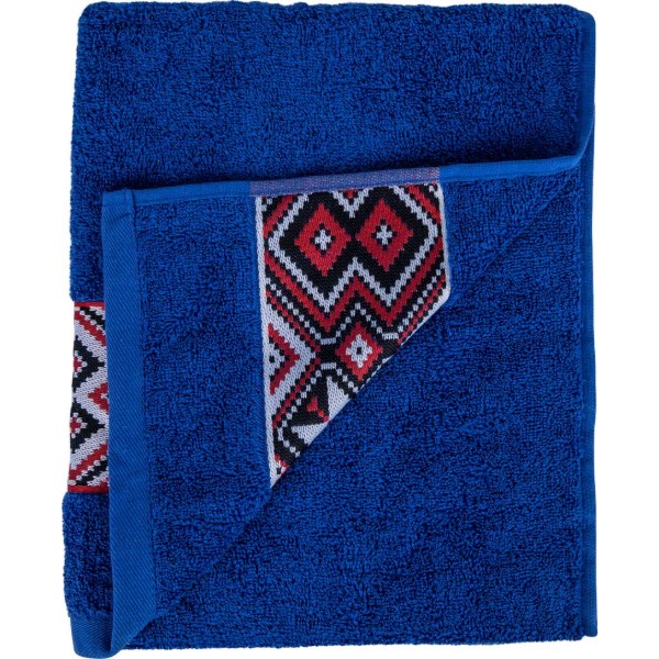 Фото - Рушник для обличчя GM Textile махровий синій Єдність 50х90