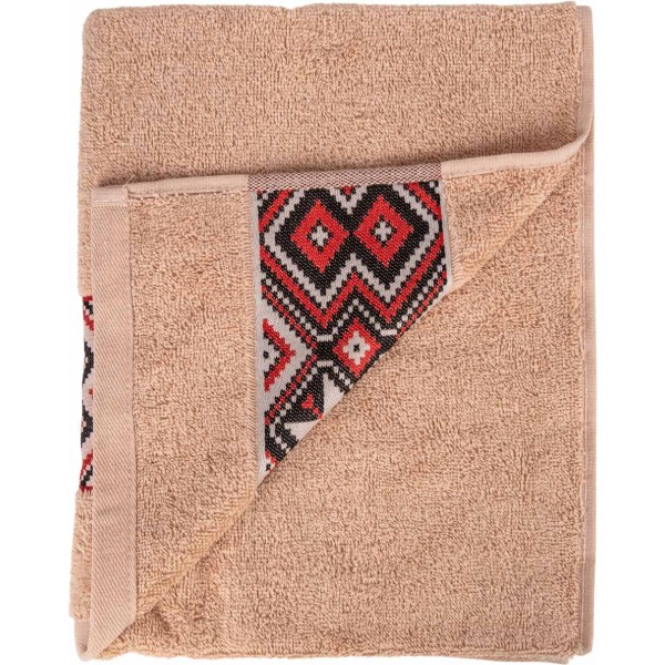 Фото - Рушник для обличчя GM Textile махровий бежевий Єдність 50х90