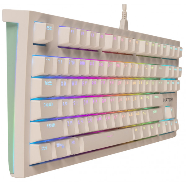 Фото - Клавіатура дротова ігрова Hator Skyfall TKL PRO ENG/UKR/RUS (HTK-656) White