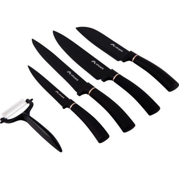 Фото - Набор ножей Vincent Black Blade 5пр. (VC-6211)