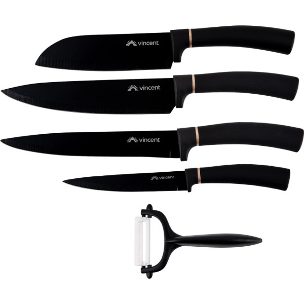 Фото - Набор ножей Vincent Black Blade 5пр. (VC-6211)