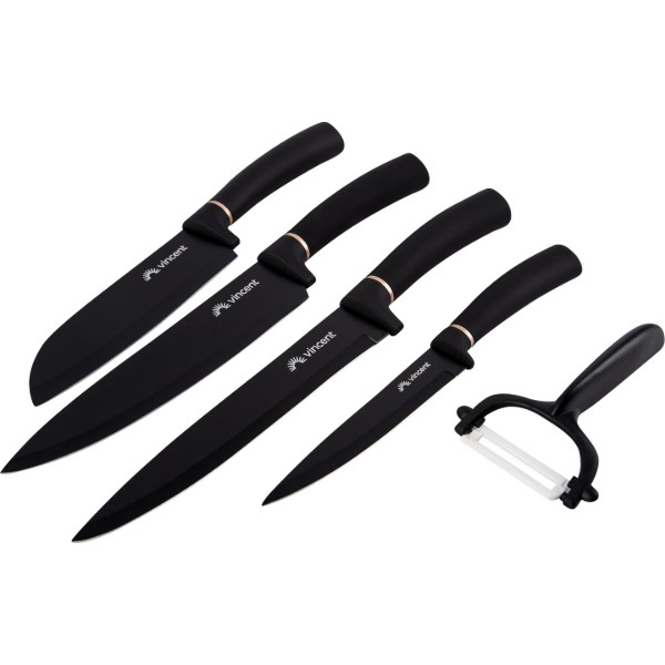 Фото - Набор ножей Vincent Black Blade 5пр. (VC-6211)