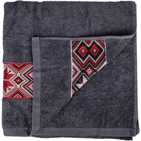 Фото - Рушник банний GM Textile махровий сірий Єдність 70х140