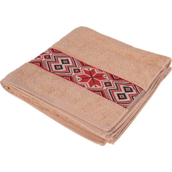 Фото - Рушник банний GM Textile махровий бежевий Єдність 70х140