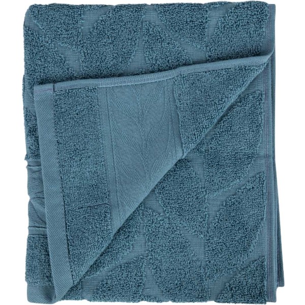 Фото - Рушник для обличчя GM Textile блакитний листочок махровий 50х90