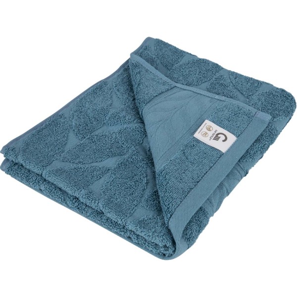 Фото - Рушник для обличчя GM Textile блакитний листочок махровий 50х90