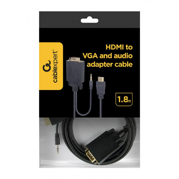 Фото -  Cablexpert HDMI - VGA 1.8m (A-HDMI-VGA-03-6)