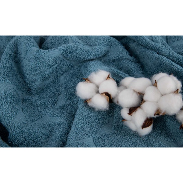 Фото - Рушник для обличчя GM Textile блакитний листочок махровий 50х90