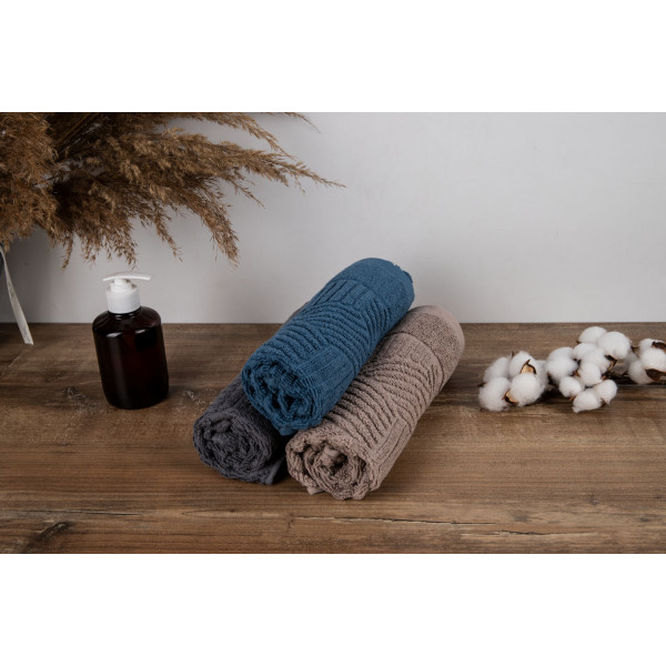 Фото - Рушник для рук GM Textile Уельс синій махровий 40х70