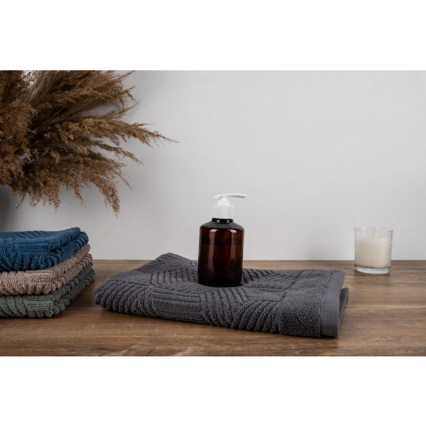 Фото - Рушник для обличчя GM Textile Уельс темно-сірий махровий 50х90