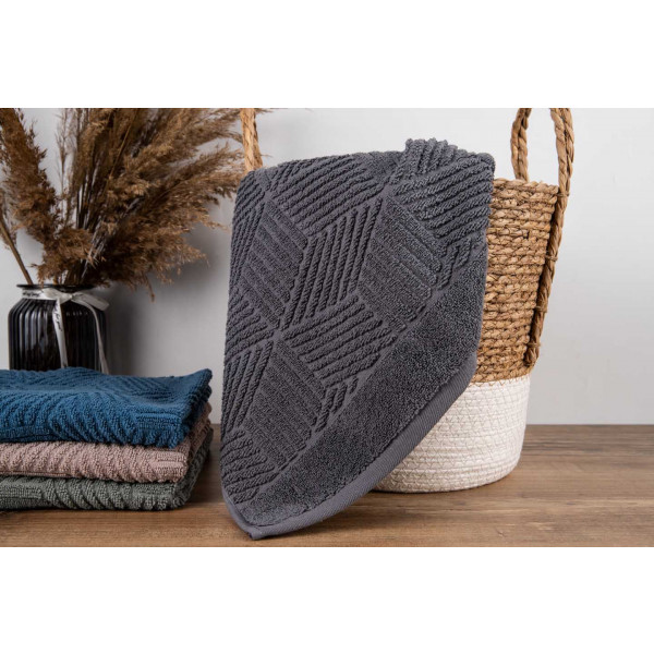 Фото - Рушник для обличчя GM Textile Уельс темно-сірий махровий 50х90