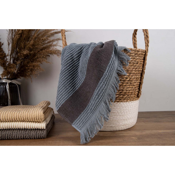 Фото - Рушник для обличчя GM Textile махровий сірий Осло 50x90