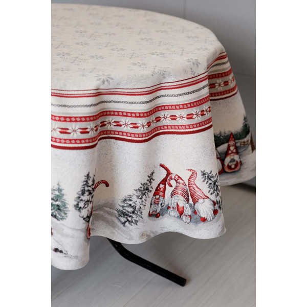 Фото - Скатертина кругла Прованс новогодня Snowfall D180 см (041705)