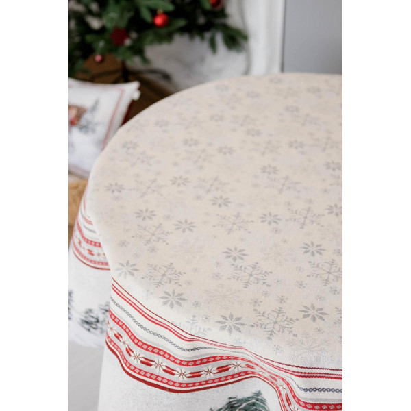Фото - Скатертина кругла Прованс новогодня Snowfall D180 см (041705)