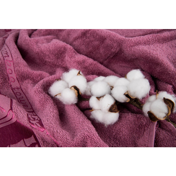 Фото - Рушник банний GM Textile махровий пудра бамбук 70x140