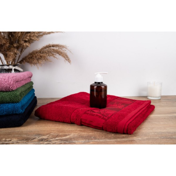 Фото - Полотенце банное GM Textile махровое красный бамбук 70x140