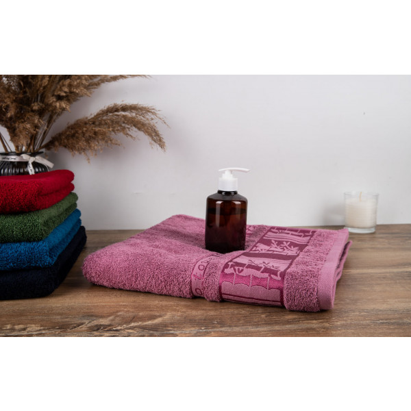 Фото - Рушник банний GM Textile махровий пудра бамбук 70x140