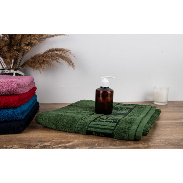 Фото - Рушник для обличчя GM Textile махровий зелений бамбук 50x90