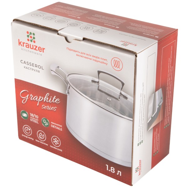 Фото - Кастрюля Krauzer Graphite 1.8 л 16 см (78311)