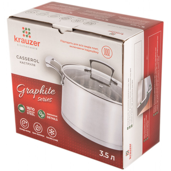 Фото - Кастрюля Krauzer Graphite 3.5 л 20 см (78313)