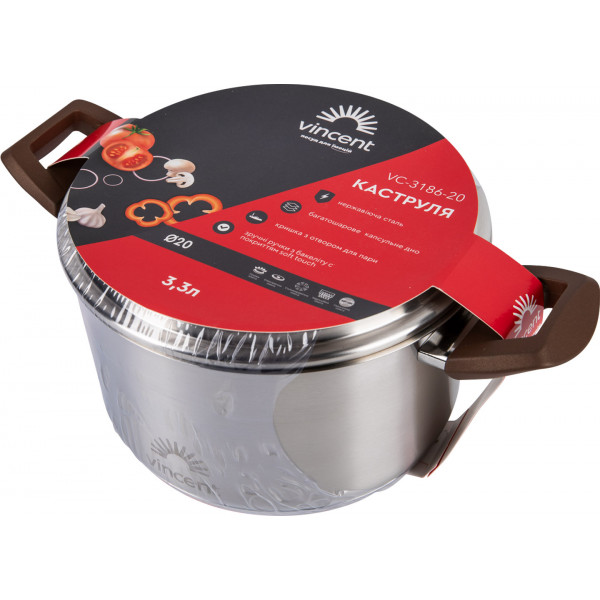 Фото - Кастрюля Vincent 3,3 л (VC-3186-20)