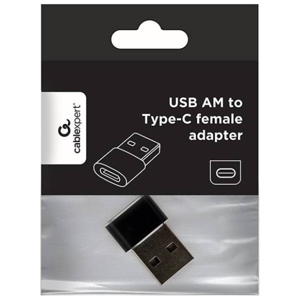 Фото - Перехідник Cablexpert USB 2.0 type A - USB type-C Black (A-USB2-AMCF-02)
