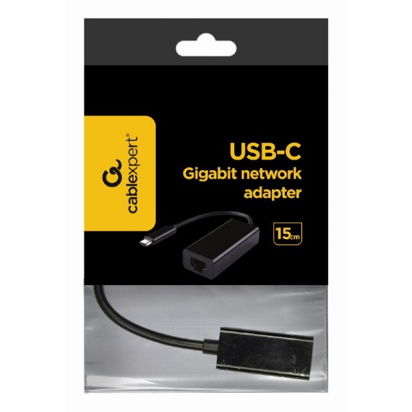 Фото - Переходник USB-C - Ethernet Cablexpert USB 3.1 Type-C to LAN 0.15 m Black (A-CM-LAN-01)