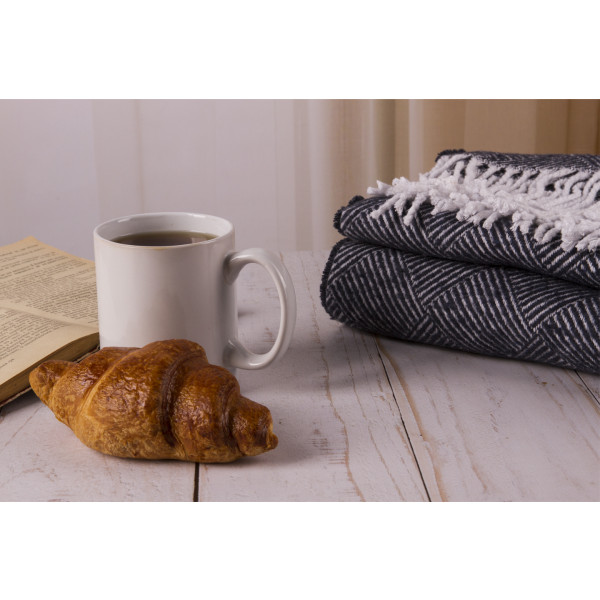 Фото - Плед полуторный Vladi Валенсия Parquet бело-синий 140х200