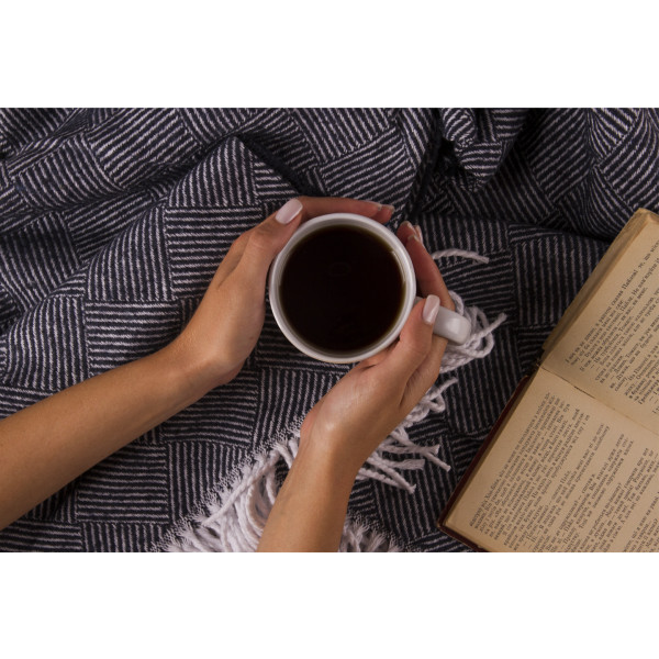 Фото - Плед полуторный Vladi Валенсия Parquet бело-синий 140х200