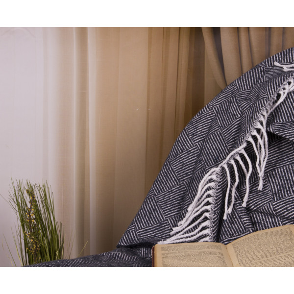 Фото - Плед полуторный Vladi Валенсия Parquet бело-синий 140х200