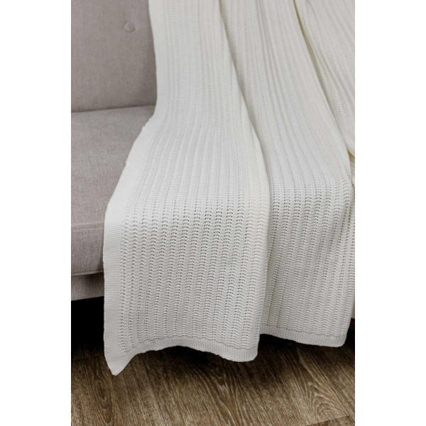 Фото - Плед односпальный Прованс Cotton молочный 120х200 см (039526)