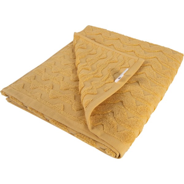 Фото - Полотенце банное GM Textile махровое жаккардовое желтый (зигзаг) 70х140