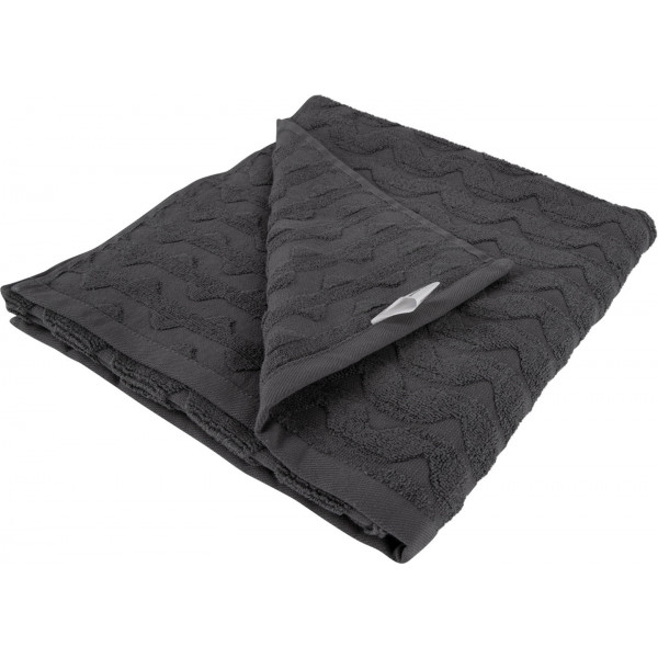 Фото - Полотенце банное GM Textile махровое жаккардовое серый (зигзаг) 70х140