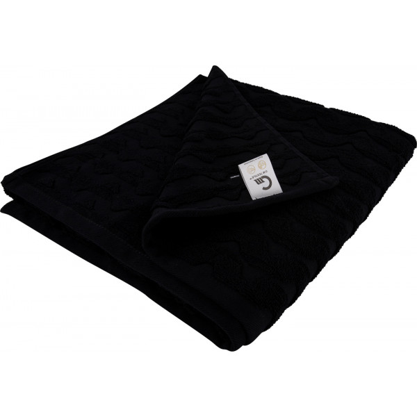 Фото - Рушник банний GM Textile махровий жакардовий чорний (зігзаг) 70х140