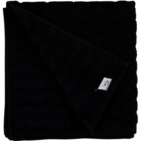 Фото - Рушник банний GM Textile махровий жакардовий чорний (зігзаг) 70х140