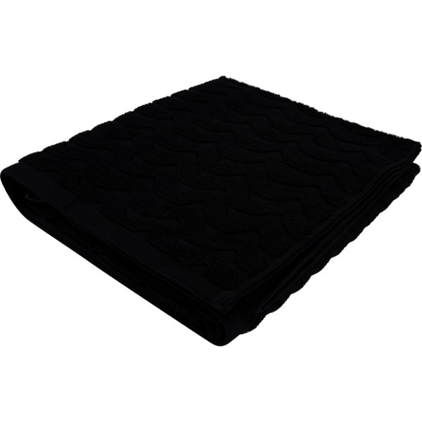 Фото - Полотенце банное GM Textile махровое жаккардовое черный (зигзаг) 100х150
