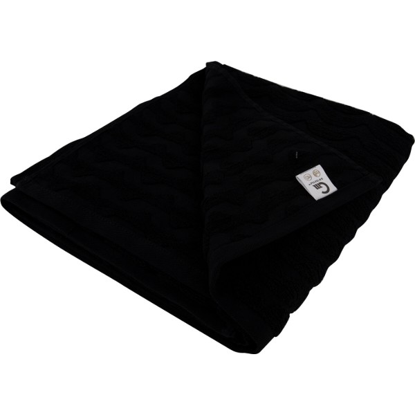 Фото - Полотенце банное GM Textile махровое жаккардовое черный (зигзаг) 100х150