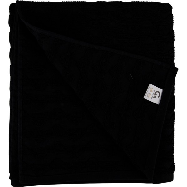 Фото - Полотенце банное GM Textile махровое жаккардовое черный (зигзаг) 100х150