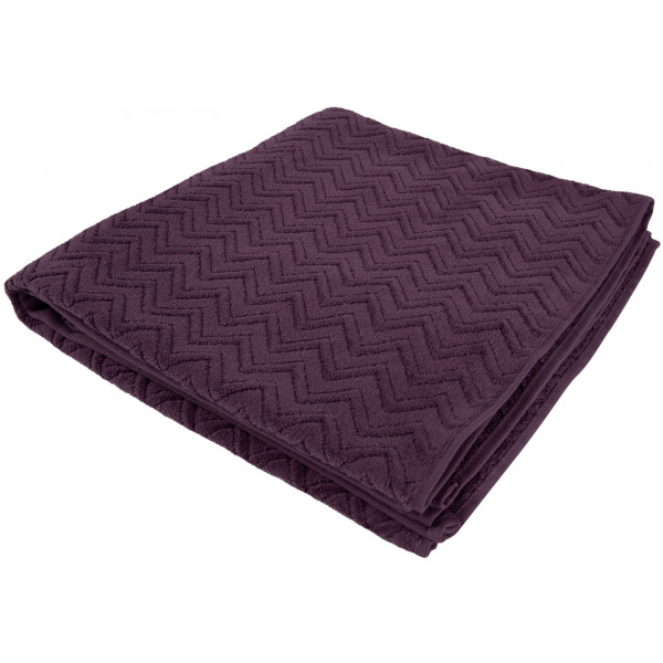 Фото - Рушник банний GM Textile махровий жакардовий велюр темно-фіолетовий 70х140