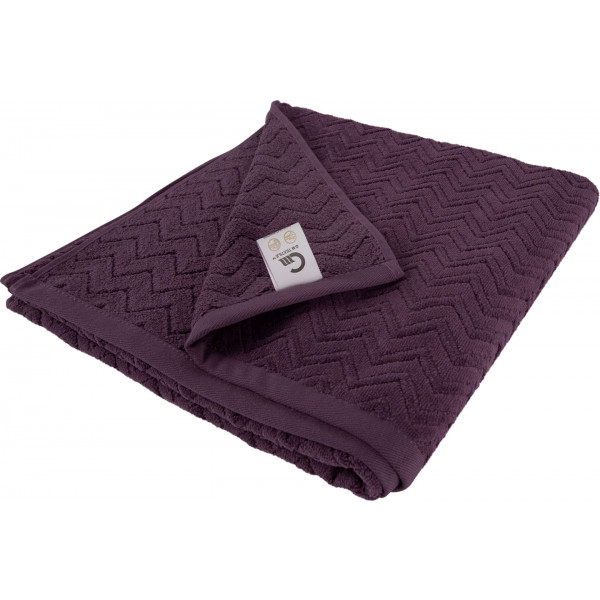 Фото - Рушник банний GM Textile махровий жакардовий велюр темно-фіолетовий 70х140