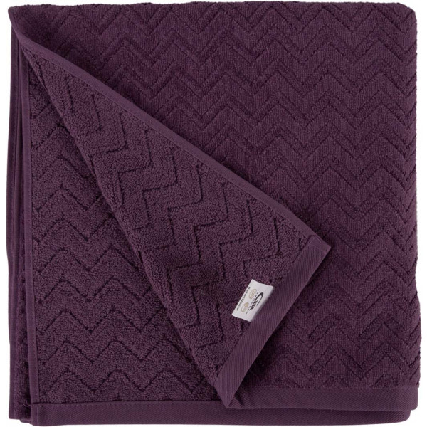 Фото - Рушник банний GM Textile махровий жакардовий велюр темно-фіолетовий 70х140