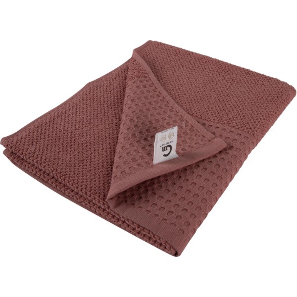 Фото - Рушник для обличчя GM Textile махровий вафельний бордюр світло-теракотовий 50х90